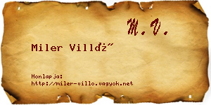 Miler Villő névjegykártya